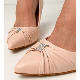Beige Classic Pumps na špendlíku se zirkony béžový 2