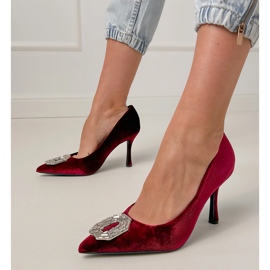 Burgundská čerpadla na špendlíku se zirkony červené 1