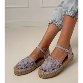 Otevřené espadrilles fialové sandály fialová 1