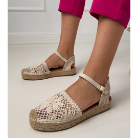 Béžové sandály otevřené espadrilles béžový 1