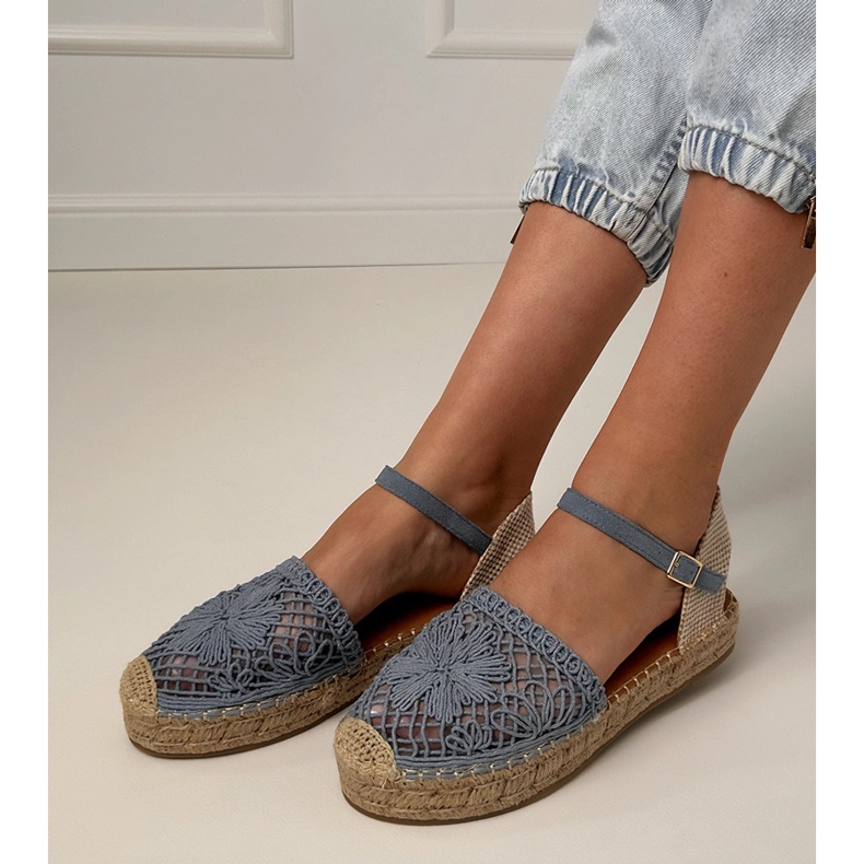 Modré espadrilní sandály modrý 1