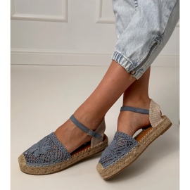 Modré espadrilní sandály modrý 2