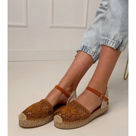 Brown Espadrilles Openwork sandály hnědý 1