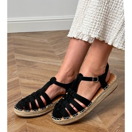 Černé sandály espadrilles gladiátor z Ekozamszu černý 1