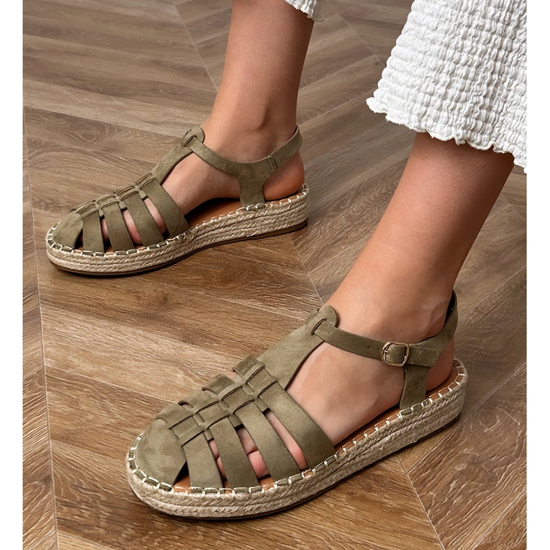 Zelené sandály espadrilles gladiátor z Ekozamszu zelený 1