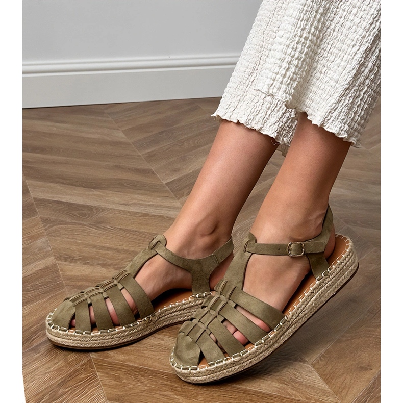 Zelené sandály espadrilles gladiátor z Ekozamszu zelený 2