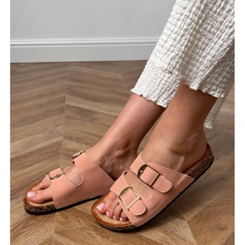 Růžové žabky se svorkami na korku růžový 1