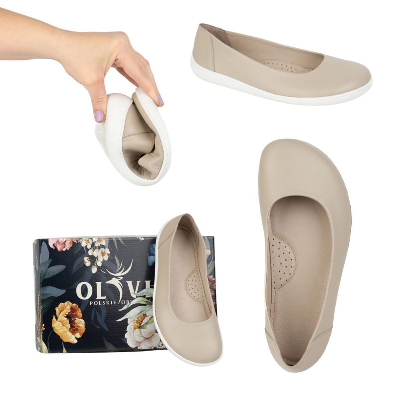 Olivier Minimalistické čerpadly naboso žen sklouzly 1771POL BEIGE béžový 2