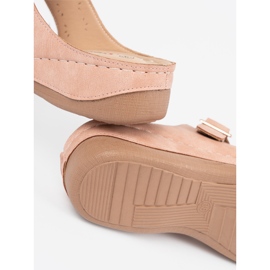 Seastar Pantofle na nízkém klínu s růžovými spony 2 Seastar Pantofle na nízkém klínu s růžovými spony 2