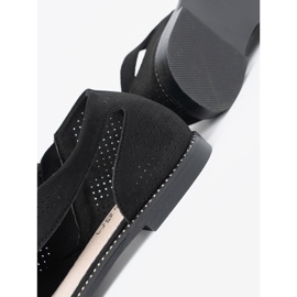 Goodin Černé sandály s otevřenou prací černá 1 Goodin Černé sandály s otevřenou prací černá 1