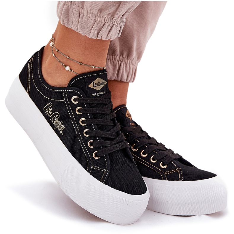 Tenisky dámského materiálu na platformě Lee Cooper LCW-25-31-3431L černý 5