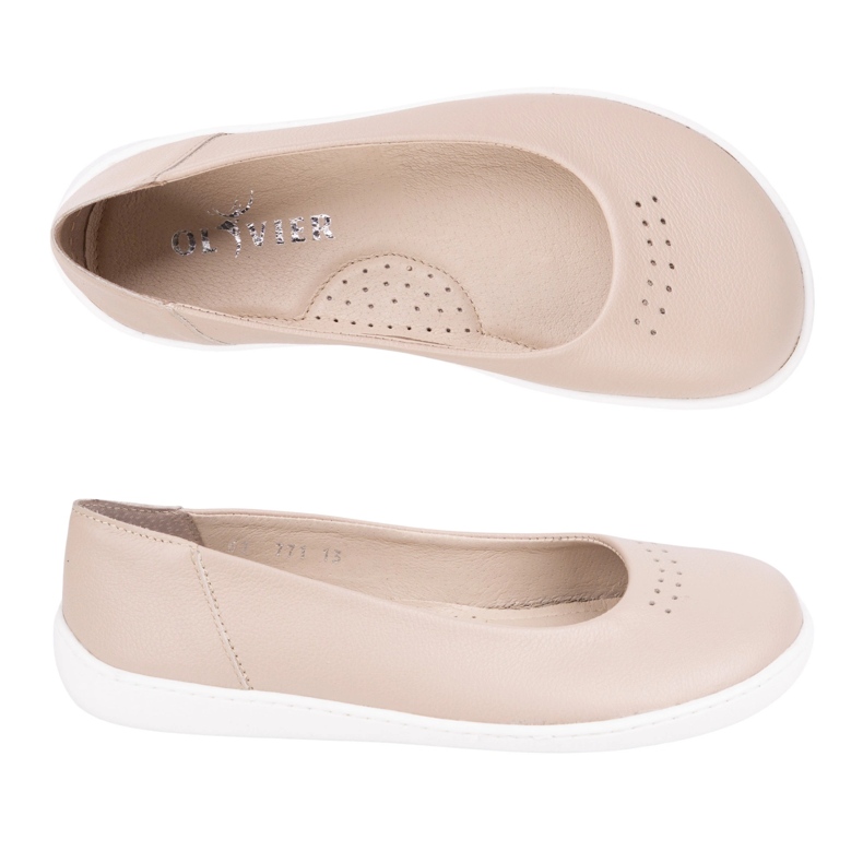 Olivier Minimalistické čerpadly bosých žen sklouzly 1771pol mini beige béžový 1