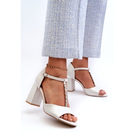 Vinceza Stříbrné sandály na vysokém podpatku Aniya s kubickou zirkonií stříbrný 3