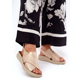 Jezzi Dámské sandály z ekologického pokoje zlaté zlatý 2