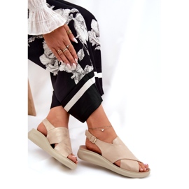 Jezzi Dámské sandály z ekologického pokoje zlaté zlatý 5