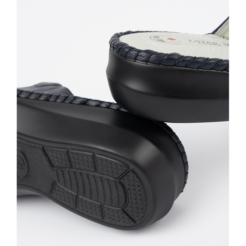 Dámské pantofle s koženou vložkou námořnictvo modrá modrý 2 Dámské pantofle s koženou vložkou námořnictvo modrá modrý 2