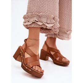 Kožené sandály na ZAZOO 1081 Hnědý příspěvek 2 Kožené sandály na ZAZOO 1081 Hnědý příspěvek 2
