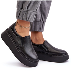Dámská kožená sportovní bota na platformě Black Lemar černý 4