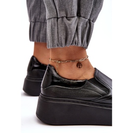 Dámská kožená sportovní bota na platformě Black Lemar černá 3