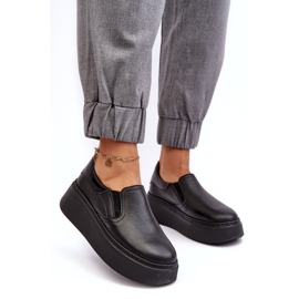 Dámská kožená sportovní bota na platformě Black Lemar černá 1