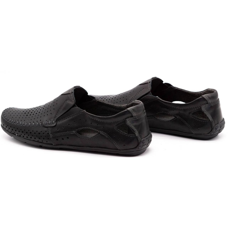 Olivier Pánské mokasíny 901 pro letní černou tvář černá 7