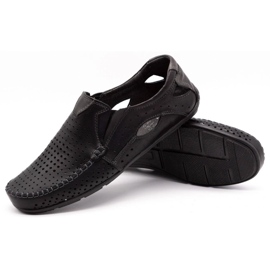 Olivier Pánské mokasíny 901 pro letní černou tvář černá 3