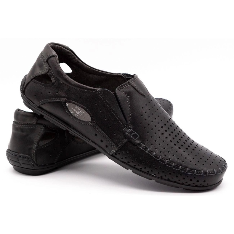 Olivier Pánské mokasíny 901 pro letní černou tvář černá 4