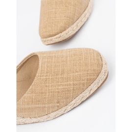 Shelvt Béžové sandály espadrilles na klínu béžový 1