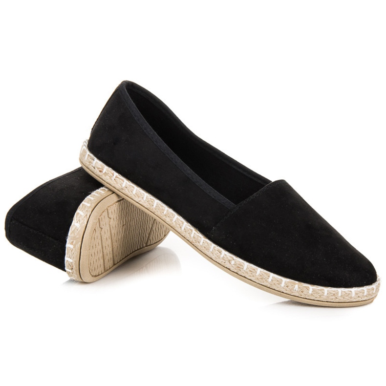 Semišové espadrilky černá 1