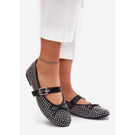 Zdobené baleríny s lukem a černým pásem 1