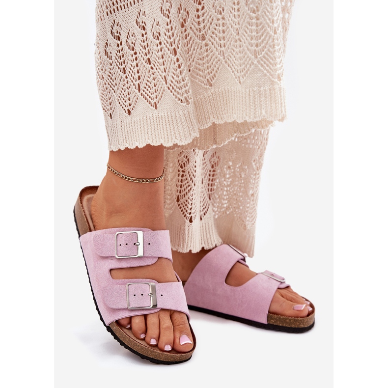 Dámské žabky na korkovou platformu levandule levandule fialový 1