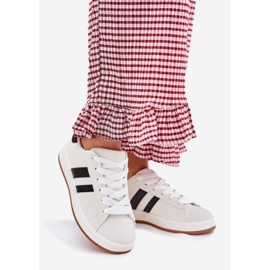 Dámské tenisky sportovní boty s ekologickou koženou bílou bílý 1 Dámské tenisky sportovní boty s ekologickou koženou bílou bílý 1