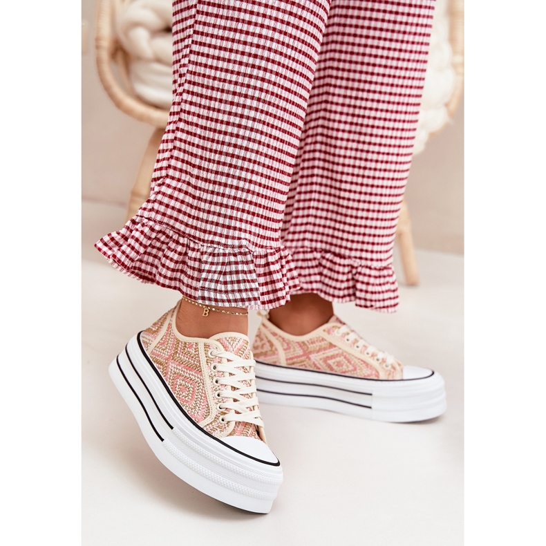 Tenisky nízkých žen na plošině růžové růžový 2