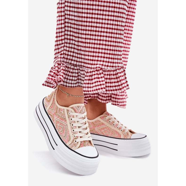 Tenisky nízkých žen na plošině růžové růžový 1