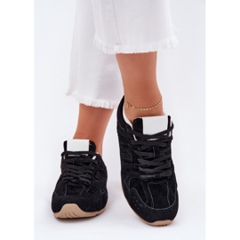 Dámské sportovní boty s ekologickou semišovou černou černá 2