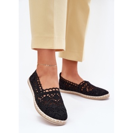 Krajka Dámská krajka černá espadrilles 2