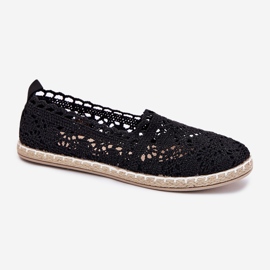 Krajka Dámská krajka černá espadrilles 4
