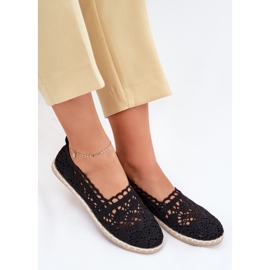 Krajka Dámská krajka černá espadrilles 7