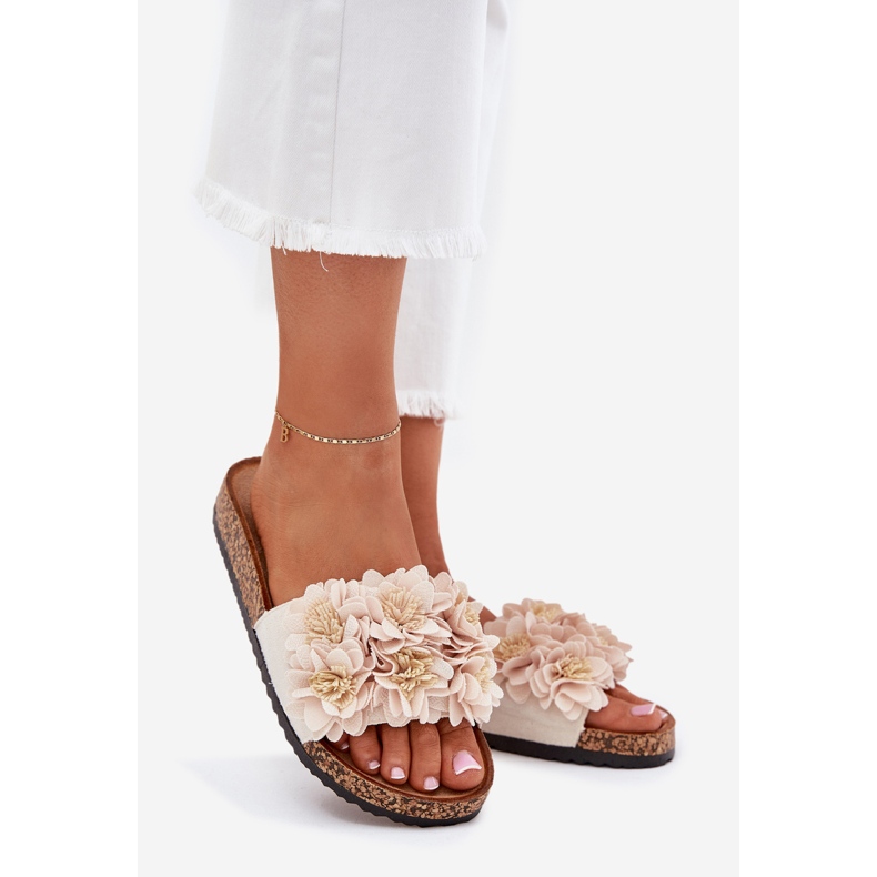 Dámské žabky na korku béžový 1 Dámské žabky na korku béžový 1