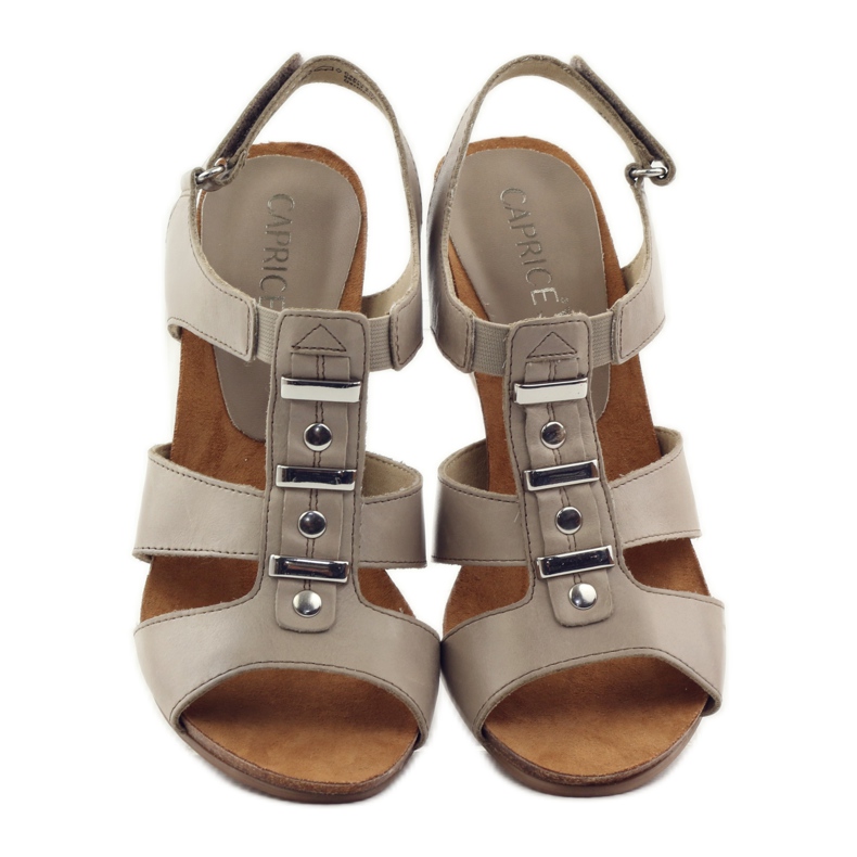 Caprice sandály dámské boty se suchým zipem 28309 hnědý vícebarevný 4