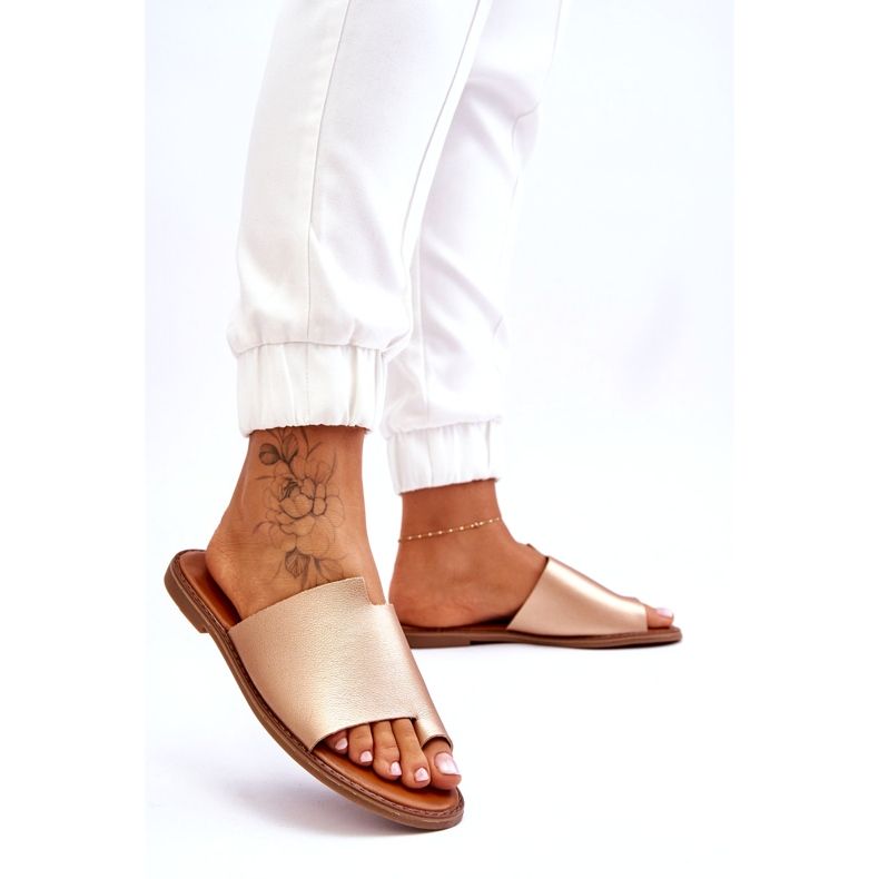 Evento Dámské ekologické kožené zlaté žabky zlaté zlatý 5