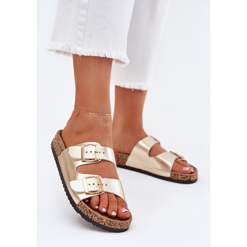 EVento Dámské žabky s ekologickými spony zlatý 2