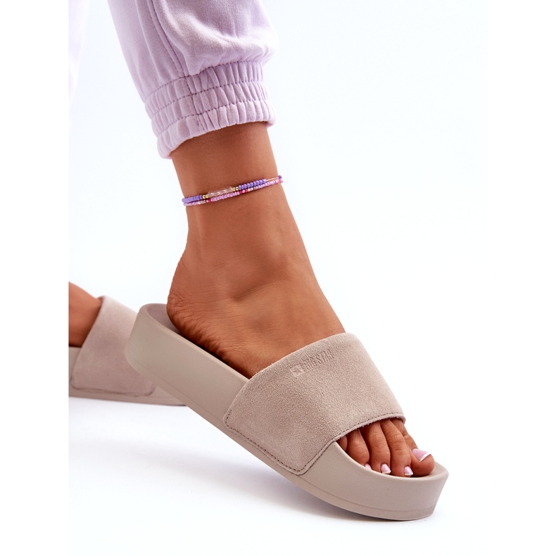 Dámské semišové snímky na platformě Big Star NN274A671 Béžová béžový 3