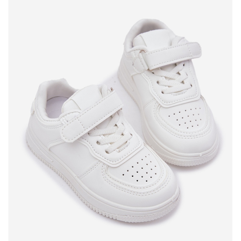 Dětská sportovní bota s ekologickou koženou bílou bílý 2 Dětská sportovní bota s ekologickou koženou bílou bílý 2