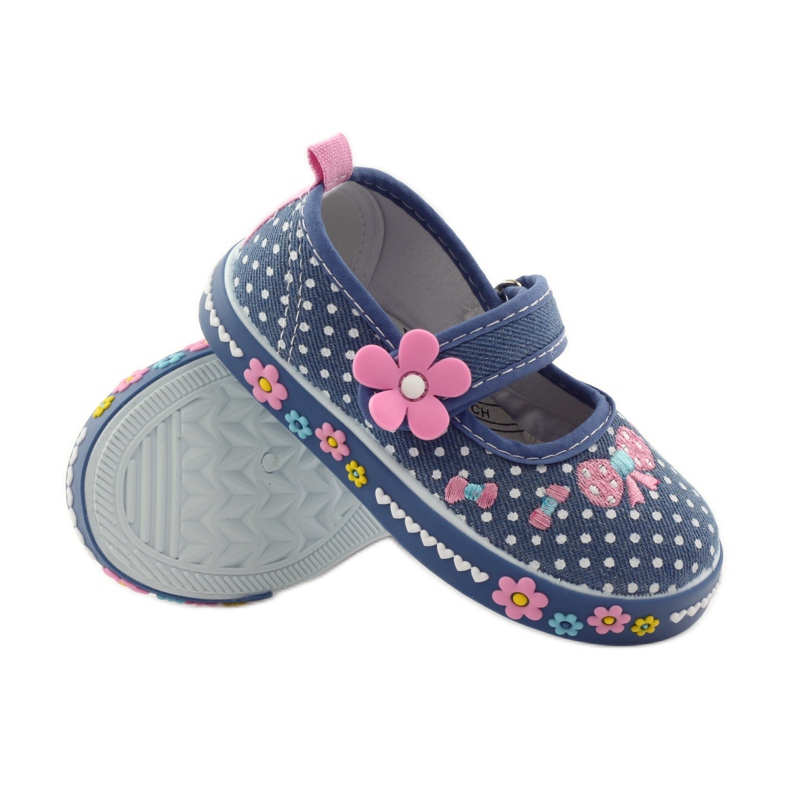 American Club Tenisky s puntíkovanou stélkou z americké kůže růžový modrý bílý 3 American Club Tenisky s puntíkovanou stélkou z americké kůže růžový modrý bílý 3