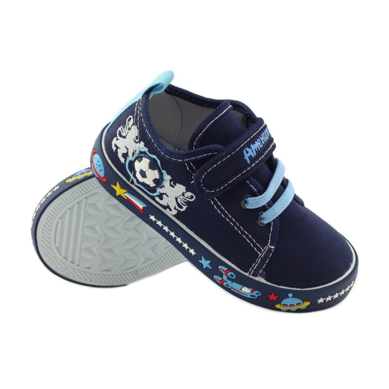 American Club Americké tenisky sneakers kožená stélka námořnická modř modrý bílý 3