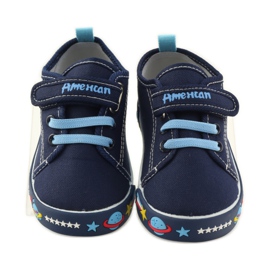 American Club Americké tenisky sneakers kožená stélka námořnická modř modrý bílý 4