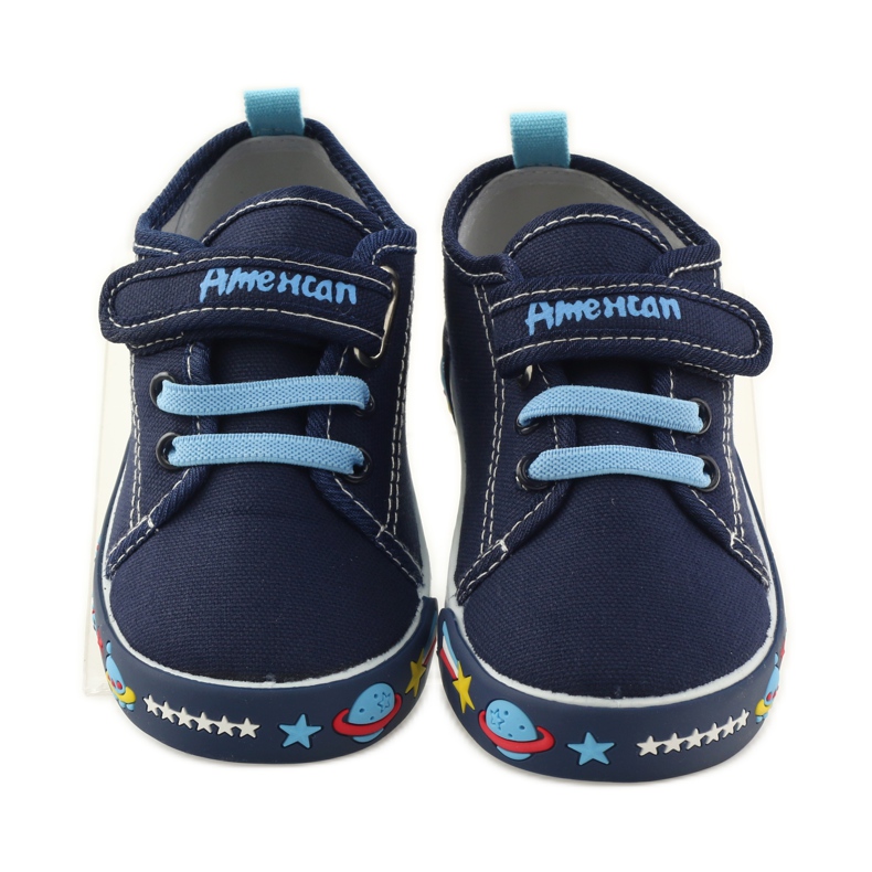 American Club Americké tenisky sneakers kožená stélka námořnická modř modrý bílý 4