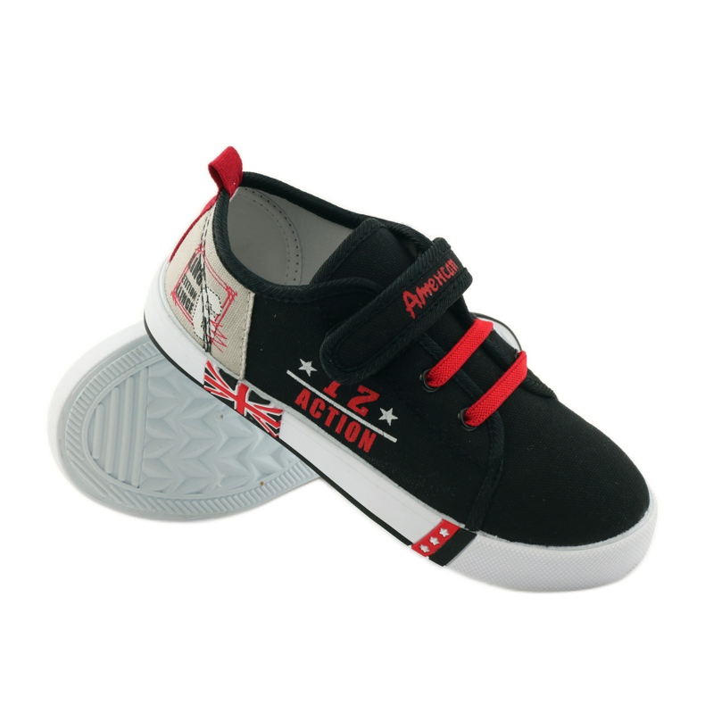 American Club Americké tenisky sneakers kožená stélka červený černý 3