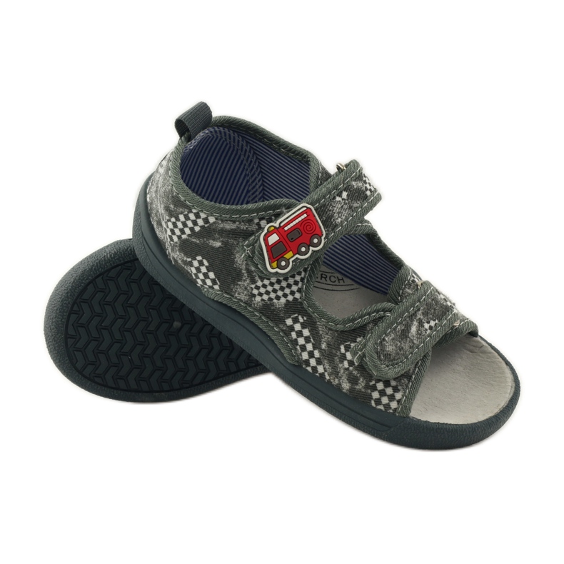 American Club Americké sandály do stélky šedá bílý 3